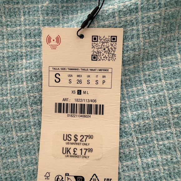 Zara Light Blue Knit Cropped Tank - Picture 2 of 4